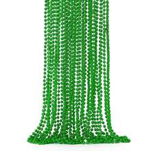 12-Pack St Patricks Day Beaded Necklaces Set, Plastic Shamrock Party Necklaces For Festival Parade Throws, Fun Irish Themed Accessories & Holiday Decorations - 綠色 - 查看 2