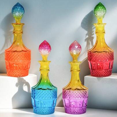 Vintage Glass Decanter With Airtight Stopper, Elegant Wine & Whiskey Carafe, Multifunctional Glass Vase, Ideal Gift For Father And Boyfriend [Airtight Stopper]: Ensures Freshness And Prevents Leaks, Making It Perfect For Storing Wine And Whiskey. [Multifunctional Use]: Can Be Used As A Wine Carafe, Whiskey Decanter