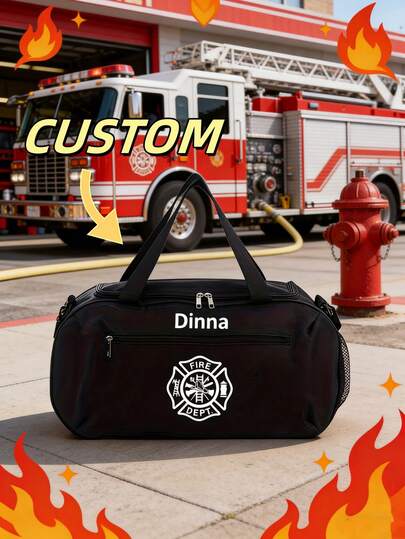 This Custom-Designed Extra-Large Capacity Tote Bag Features A Fashionable And Exquisite 2D Design Of A Fire Axe, Fire Hose, And Fire Helmet. It Can Be Used As A Gym Bag, Yoga Bag, Personalized Sports Bag, Family Picnic And Gathering Storage Bag, Commuter Shoulder Bag, And Outdoor Travel Tote. It Makes A Great Gift For Family And Friends.