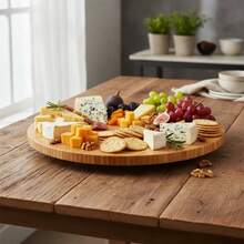 Round Bamboo Turntable 32x32x3cm - 鏽棕色 - 查看 2