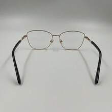 Elegant Party Style. Copper Alloy. No Glasses. All Seasons. Affordable Luxury In Geometric Style: Retro Black And Gold Eyeglass Frames With Gold Accents. - 紅木色 - 查看 5