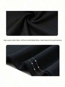 Camiseta de cuello redondo casual de los hombres con impresión trasera, top de los hombres, regalo para los hombres - Negro - Ver 3