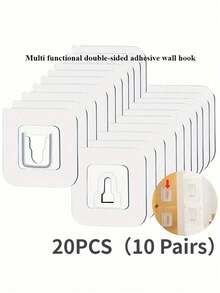 10个装壁挂式电源插座挂钩 - 悬挂式插座收纳挂钩架 - 节省空间的收纳整理架 - 适用于厨房、卧室、浴室、办公室、书桌、玄关、家居 - 理想的家居收纳用品 办公桌办公用品 办公装饰 - 透明 - 查看 6