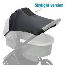 1pc Universal Baby Stroller Sunshade, With UV Protection, Windproof, Sun-Shading, Waterproof Functions, Suitable For Various Baby Strollers, Outdoor Travel Stroller Accessory, Sun Shade Cover - Black - View 11