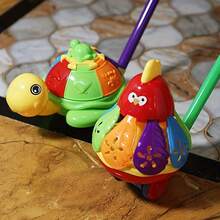 18个月以上幼儿推拉玩具，可爱小鸡和乌龟造型带轮推拉玩具，早期开发活动玩具，男女宝宝学习玩具，两种款式可选 - 彩色 - 查看 9