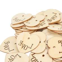 50 Piezas Etiquetas Colgantes de Madera en Forma de Corazón, Superficie Lisa, para San Valentín, Amor, Decoración del Hogar, Manualidades y Regalos - Más - Ver 11