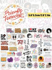 SCXXBSW 50 pezzi Adesivi "Sorella d'anima", regalo per le vacanze, decorazione per feste, ricompensa per la classe, regalo di compleanno, adesivi decorativi per quaderni, bagagli, chitarre, borracce, custodie per telefono, fai da te - A - Visualizzare 2