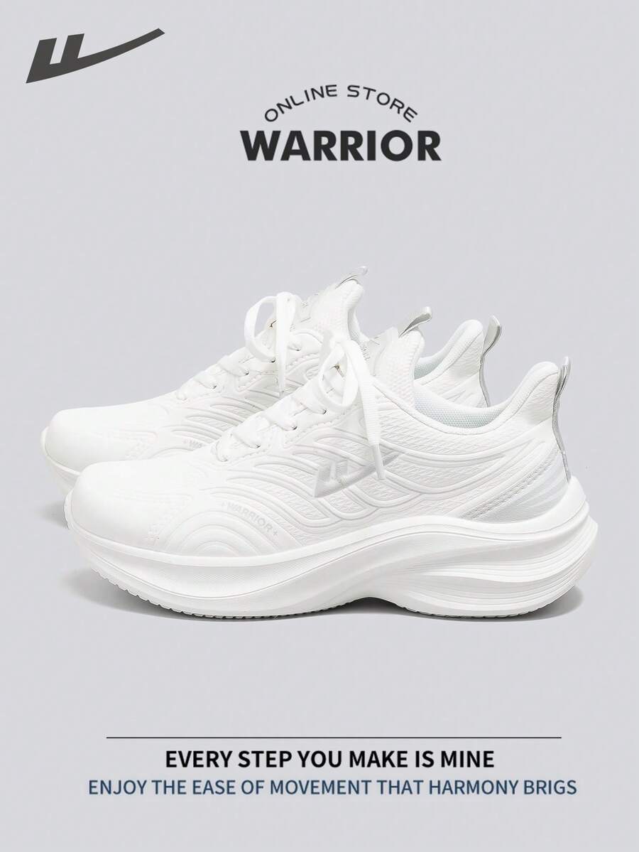 WARRIOR 女式时尚复古运动鞋,春秋季舒适跑步鞋,简约休闲又不失时尚感,四季皆宜,耐磨耐穿,适合全天穿着的训练运动鞋,小白鞋 - 白/灰 - 查看 1
