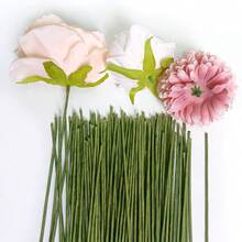 Floral Stem Wire, 100 Pcs, 2 Gauge, 10 Inch, Flower Stems, Artificial Green Crafts Wire Wreath Making Supplies For Flower DIY - Default - View 3