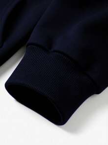 时尚休闲套头卫衣，男士运动日常百搭轻薄长袖上衣，袋鼠口袋 - 可机洗，蓝色连帽套头卫衣，春秋季男士休闲穿搭 - 藏蓝色 - 查看 8