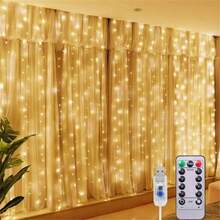 [Classic LED Curtain Lights] 300 LED USB Curtain Lights, Classic Style, 9.84ft X 9.84ft, Remote Control, Suitable For Christmas, Wedding, Birthday, New Year Celebrations And Ambient Lighting - USB Curtain Light String - View 9