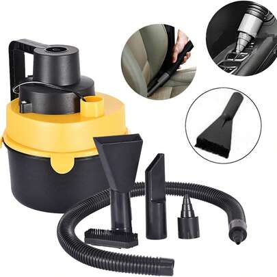 Aspiradora portátil para seco y húmedo, aspiradora para coche de 12 V, aspiradora portátil 3 en 1 con función de soplado, almacenamiento de accesorios, perfecta, compacta y ligera, para limpiar suelos, tapicerías, huecos y coches.