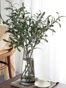 1 pieza Ramas de olivo artificiales, ramas de olivo falsas altas, ramas artificiales para decoración de piso de sala de estar de oficina doméstica moderna, decoración de boda, plantas falsas, decoración del hogar/cocina, decoraciones florales DIY, regalos, materiales de decoración de fiesta de cumpleaños, regalos de Año Nuevo, decoración de primavera, decoración de ramas, suministros de fiesta de cumpleaños, decoración de jardín al aire libre, regalos - Verde - Ver 7