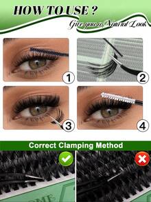 800/640/621PCS DIY Individual Eyelashes Clusters With Bond And Seal, Tweezers, Brush Set, D Curl 10D-150D High Capacity Eyelash Book, 10-16mm Mixed Length For Diy Different Makeup Beauty, Thick Fluffy Fake Lashes Extensions, Easy To Use Segmented Lashes, Suit For Daily,Wedding, Outdoor,Travel, Party, Music Festival Using, Gift For Women Lash Clusters Kit - 綠色 - 查看 10