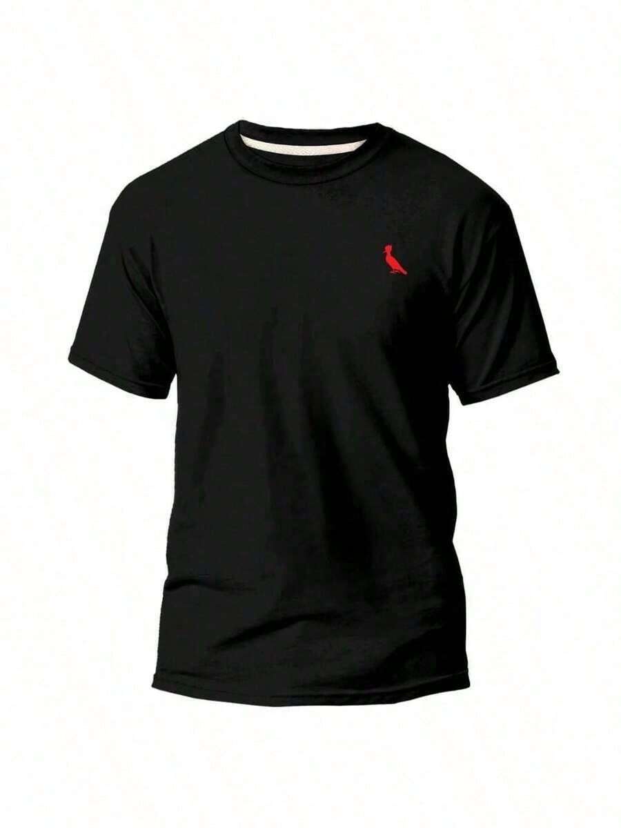 New Release T-Shirt Little Red Bird New Release 100% Cotton High Quality Men's - 黑色 - 查看 1
