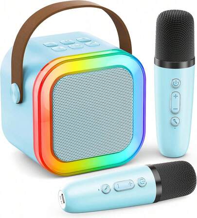 Altavoz Portátil LED con Micrófono, Luces y Sonido Potente