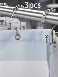 12pcs Anti-Rust Metal Double Glide Shower Curtain Hooks, Suitable For Bathroom Shower Rod Curtain - A - View 13