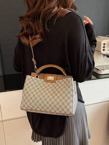 New Autumn/Winter Letter Print Women Handbag, Shoulder Bag, Crossbody Bag With Elegant Vibe - Grey - View 7