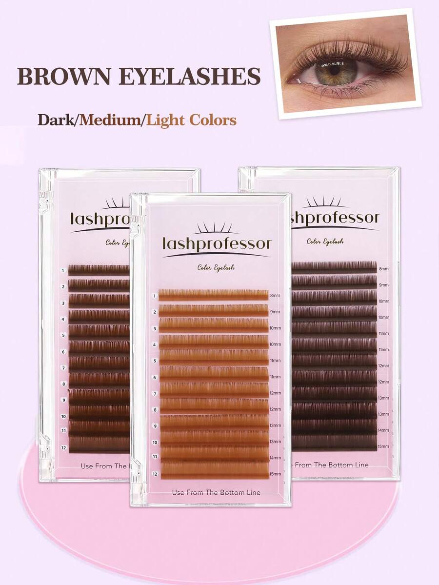 12 แถว C/CC/D/DD Curl 0.05/0.07 ขนตาปลอมสีน้ำตาล, ขนตาผสม 8-15, ขนตาปลอมสีน้ำตาลพรีเมี่ยม 3 ซีรีส์, ขนตาปลอมมิ้งค์นุ่มธรรมชาติ, ช่อขนตาปลอมสำหรับแต่งหน้า, ช่อขนตา, ขนตาปลอม, ขนตา, ขนตาปลอม