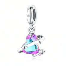 1pc 925 Sterling Silver Ombre Zirconia Star & Heart Pendant, Unisex Cosmic Romantic Jewelry Gift - Silver - View 6