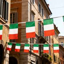 20/25/30pcs Italian String Flag, 5.5x8.2in, 19.7/26.2/32.8ft Small Italian Flag Pulling Flags, Polyester, Suitable For Events, Parties, Business, Sports, Festivals, Home Decor, Yard Decor, Outdoor Decor, Republic Day Decor - A - View 2