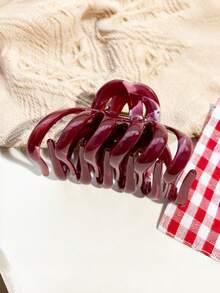 1个/8个装大理石纹休闲ABS塑料大理石南瓜发夹，高品质多功能鲨鱼爪发夹，女士适用 - 彩色 - 查看 9