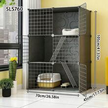 DIY Modular Multi-Layer Cat Cage Villa With Climbing Ladder, Indoor Pet Fence Kitten Cage - Multicolor - View 5