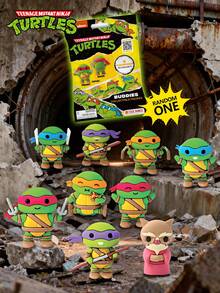 Nickelodeon 1/2个官方授权加菲猫和忍者神龟神秘盲袋3D迷你人偶，随机角色收藏桌面摆件，可爱卡通惊喜拆封，包含加菲猫、米开朗基罗、拉斐尔、多纳泰罗、莱昂纳多、斯普林特，适合粉丝、朋友、生日、派对、新年礼物 - 橘色 - 查看 8