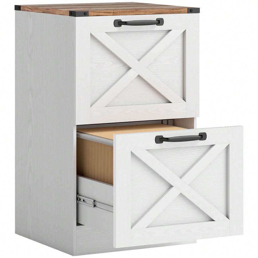 HOMCOM Filing Cabinets - White - View 1