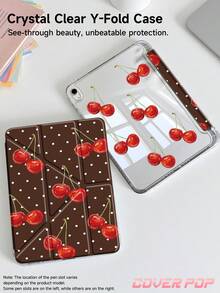 樱桃棕色圆点樱桃图案平板电脑保护套，兼容三星 Galaxy Tab 11 英寸 M3 2025 / M2 2024、第五代 Air 2022、(A16) 11 英寸第十一代 2025，也兼容 Kindle Paperwhite 第十二代 2024。透明背壳，时尚图案保护套，支持自动睡眠/唤醒功能，气囊保护，适合作为礼物或办公用品。 - 彩色 - 查看 5