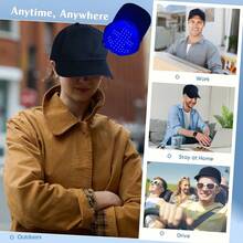 660nm & 850nm Red Light Therapy Hat Hair Loss Treatment Cap Hair Growth Regrowth LED Hair Growth Device, Advanced Laser Hair Growth Cap, Red Light Therapy For Hair Growth For Both Men And Women - Xem 3
