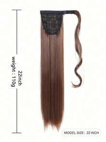 18/22/24/26 Inch Long Straight Ponytail Wig, Synthetic Fiber Hair Extension, Heat Resistant, 22 Inch Wrap Around Ponytail Wig, Suitable For Women - Multicolor - View 6