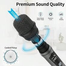 2个专业VHF无线手持麦克风系统，可充电接收器，电池续航6小时，传输距离100英尺，适用于唱歌、卡拉OK、教堂、演讲、婚礼、派对等场合。 - 查看 5