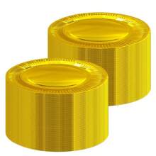 100pcs 7-Inch Disposable Paper Plates, 18cm Diameter White Paper Plates, Suitable For Daily Use, Barbecue, Parties And Various Activities - Gold - View 2