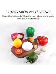 Joivida 塑料食品保鲜盒套装，5 件/2 件/1 件蔬菜洋葱柠檬番茄辣椒大蒜形状密封容器，冰箱食品保鲜碗 - 彩色 - 查看 4