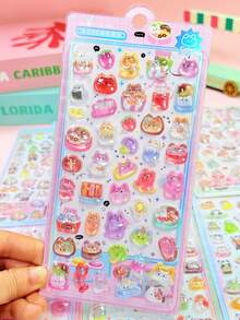 3D/DIY Stickers, Transparent Solid Stickers, Interchangeable Collectible 3D Stickers, Reusable Self-Adhesive DIY Decorative Stickers, Children's Interactive Stickers, Daily Decorative Stickers, Party Decorative Stickers, Children's Sticker Games, Office And School Decorative Stickers - Multicolor - View 10