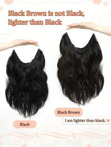 Extensiones de cabello de 12 pulgadas con ondas de viernes, extensiones de cabello con clip invisibles de color negro y marrón, piezas de cabello sintético para uso diario de mujeres - Black-brown - Ver 7