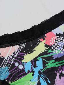 Dircho 3条装性感撞色蕾丝低腰三角裤，全印花舒适丝滑贴身三角裤，女士内衣裤 - 彩色 - 查看 5