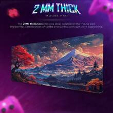 1pc Japan Landscape Pattern Anti-Slip Mouse Pad, Extra Large Computer/Laptop Mat, Anime Lover Cool Gift - View 2