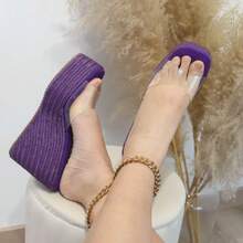 angelica Sandali con plateau e zeppa da donna - Lilla Viola - Visualizzare 2