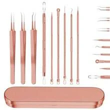 Kit de herramientas para eliminar acné y puntos negros - Eliminador de acné y puntos negros, reduce las marcas de acné, aclara las imperfecciones, cuidado de la piel, belleza para mujeres, herramienta de limpieza de poros, herramienta de limpieza profunda, herramienta de cuidado facial, gancho de limpieza de poros - multicolor - Ver 16
