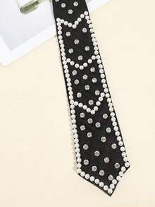 1pc Women's Rhombus Faux Pearl Detachable Collar, Versatile For Banquet, Party, And Daily Wear - Multicolor - View 4