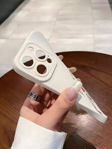 Fashionable, , Personalized "Love" Couple Design Luxury Shock-Proof Elegant Cute Phone Case, Raised Camera Protection, Compatible With IPhone 17/17Pro/17Pro Max, 16, 15, 14, 13, 12, 11 Plus/Pro Max Series, Suitable As New Year, Easter, April Fool's Day, Birthday Gift For Girlfriend, Boyfriend, Friends Or Yourself - White - View 5