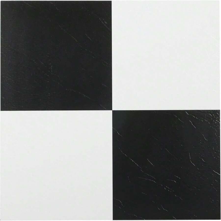 Nexus Self Adhesive 12-Inch Vinyl Floor Tiles, 20 Tiles - 12" X 12", Black/White Pattern - Peel &Amp; Stick, DIY Flooring For Kitchen, Dining Room, Bedrooms &Amp; Bathrooms By Achim Home Decor - ColorG - 查看 1