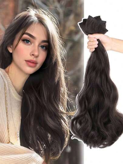 3pcs Wig Set, Women's Long Curly Hair Extensions, Big Wavy Fluffy Hair Pieces, Suitable For Daily Wear