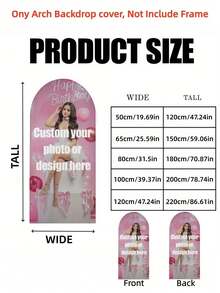 1pc Customized Elastic Arch Backdrop Cover - Personalized Photo Design, Dome Frame (Frame Not Included), Suitable For Wedding, Birthday, Multiple Sizes Available, Chiara Arch Backdrop Cover, Class Of 2026 Graduation Backdrop, Party Decorations - Multicolor - View 3
