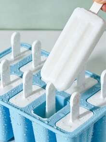 1pc 10-Cavity Ice Pop Molds With Lid Plastic Popsicle Tray Easy-Release Ice Cream Sticks For DIY Frozen Desserts Summer Snacks And Home Kitchen Use - Multicolor - View 5