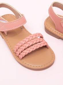 Sandalias planas minimalistas, casuales y cómodas para bebé - Rosa - Ver 4