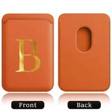 Ví đựng thẻ từ MagSafe, ví từ tính mạnh hơn với nam châm tích hợp, ốp lưng điện thoại từ tính và khe đựng thẻ phù hợp với Apple 12/13/14/15/16 Pro Max và các ốp lưng điện thoại MagSafe, họa tiết chữ cái A-Z. - trái cam - Xem 29