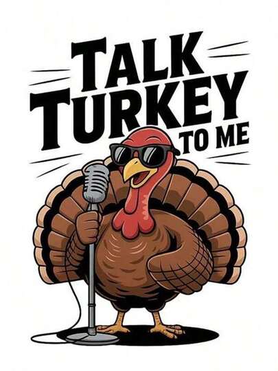 1pc/2pcs/3pcs Singing Turkey Heat Transfer Stickers, Suitable For DIY T-Shirts, Jeans, Pillows, Backpacks, Hats And Sofa Covers, Waterproof, Fade-Resistant, Washable Plastic Stickers, Funny Pattern, Textile Decoration, Clothing Embellishment, Crafts Hobby